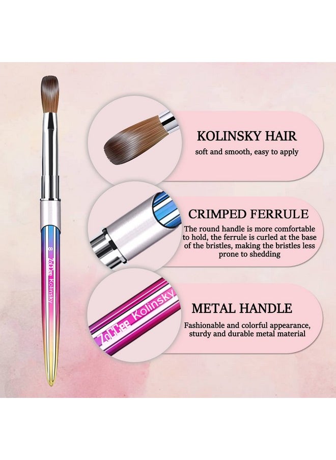 ZoCCee - Acrylic Nail Brush Zoccee 100% Kolinsky Nail Brushes For Acrylic Application Acrylic Powder Brush For Nail Art Nail Brush Acrylic For Professional Manicure Diy Home Salon (10 Gradient) - Image 1