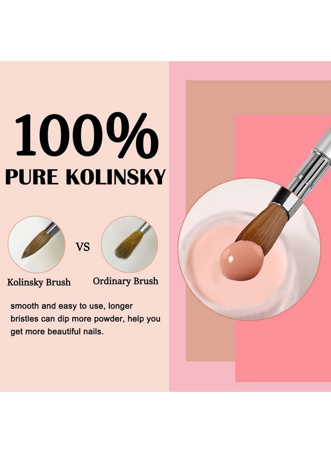 ZoCCee - Acrylic Nail Brush Zoccee 100% Kolinsky Nail Brushes For Acrylic Application Acrylic Powder Brush For Nail Art Nail Brush Acrylic For Professional Manicure Diy Home Salon (10 Gradient) - Image 1