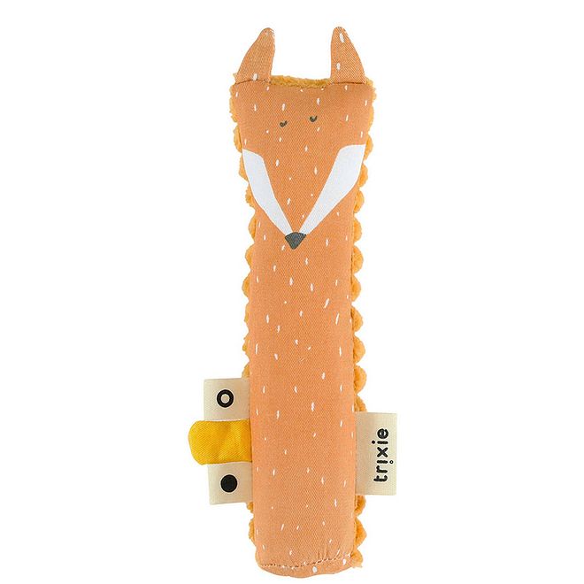 Trixie Mr. Fox Squeaker Toy for Babies, Soft Cotton & Polyester, Brown, Squeeze Sound, 4x19x4.5cm - Image 1