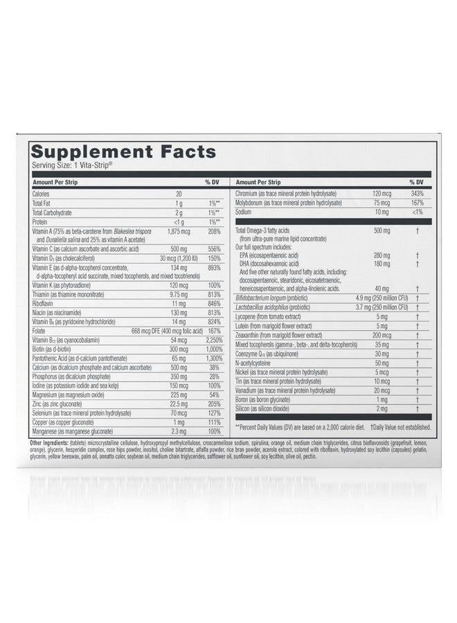 شاكلي Shaklee - Vitalizer™ Gold: تغذية متقدمة للبالغين فوق سن الخمسين - الفيتامينات والمعادن والمغذيات النباتية وأحماض أوميجا 3 والبروبيوتيك والمزيد - اشعر بصحة أفضل كل يوم - 30 شريط Vita-Strips® - Image 2