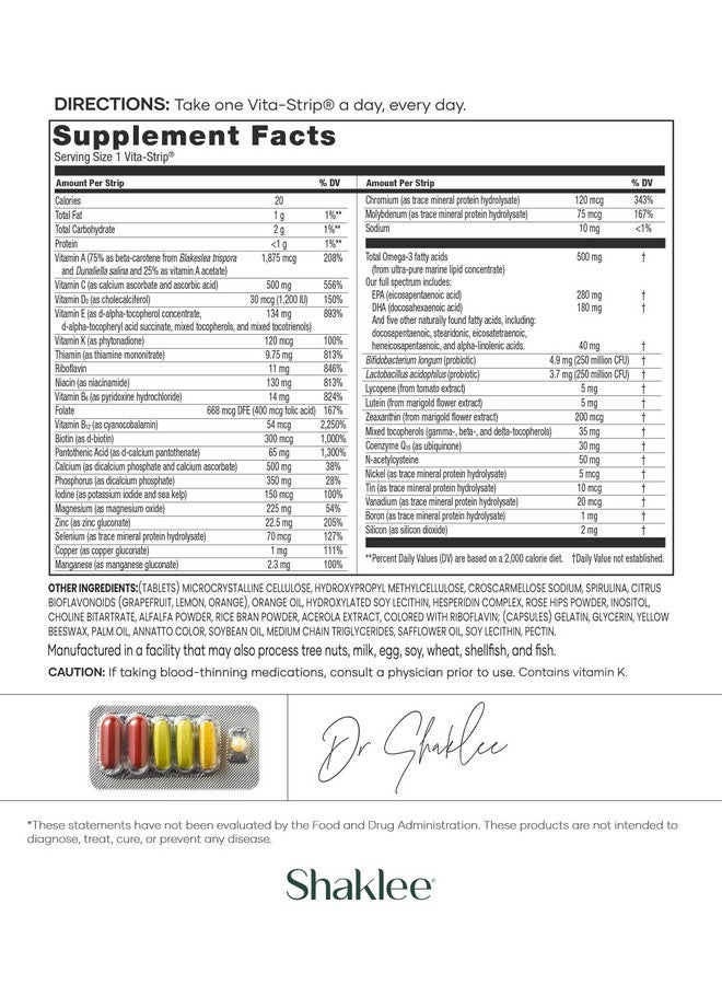 شاكلي Shaklee - Vitalizer™ Gold: تغذية متقدمة للبالغين فوق سن الخمسين - الفيتامينات والمعادن والمغذيات النباتية وأحماض أوميجا 3 والبروبيوتيك والمزيد - اشعر بصحة أفضل كل يوم - 30 شريط Vita-Strips® - Image 3