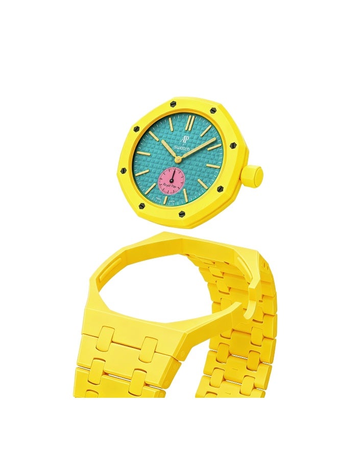 Ceramic Watch Strap Compatible with AP x Swatch Royal Pop Watch – Waterproof Replacement Strap with 3 O'Clock Crown Design - Image 3