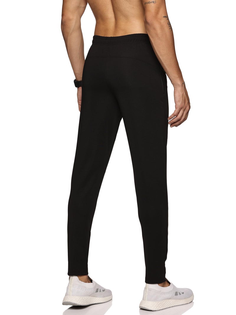 DOMIN8 Men's Slim Fit Track Pant with Elasticated Waist with Drawstring | Slim Fit Joggers for Men | for Running Gym Sports| for Men & Boys | Multipurpose Mens Lower Activewear Trousers Black - Image 2
