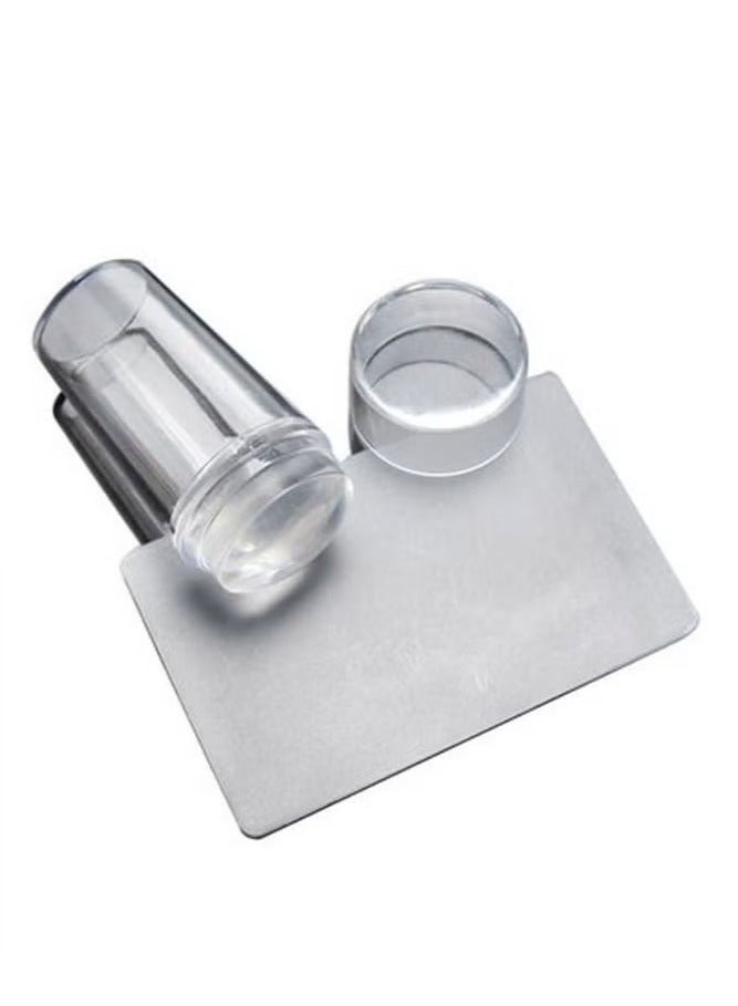 Generic Clear Jelly Soft Silicone Nail Art Stamping Stamper with Cap Image Plate Manicure Tools DIY Polish Kit - Image 1