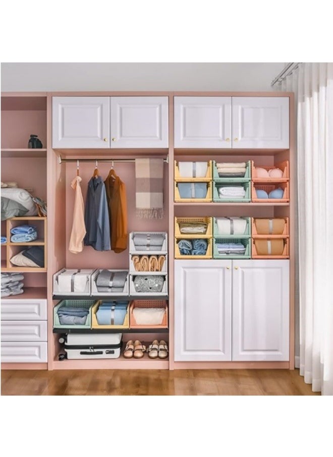 ViveLifDeco - 2 Pack Pink wardrobe storage and organizing box，Drawer style wardrobe storage，Multi layer storage and foldable，Stackable storage box，Folding wardrobe storage box - Image 1