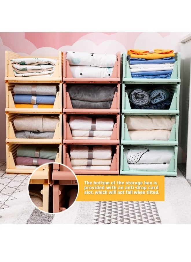 ViveLifDeco - 2 Pack Pink wardrobe storage and organizing box，Drawer style wardrobe storage，Multi layer storage and foldable，Stackable storage box，Folding wardrobe storage box - Image 1