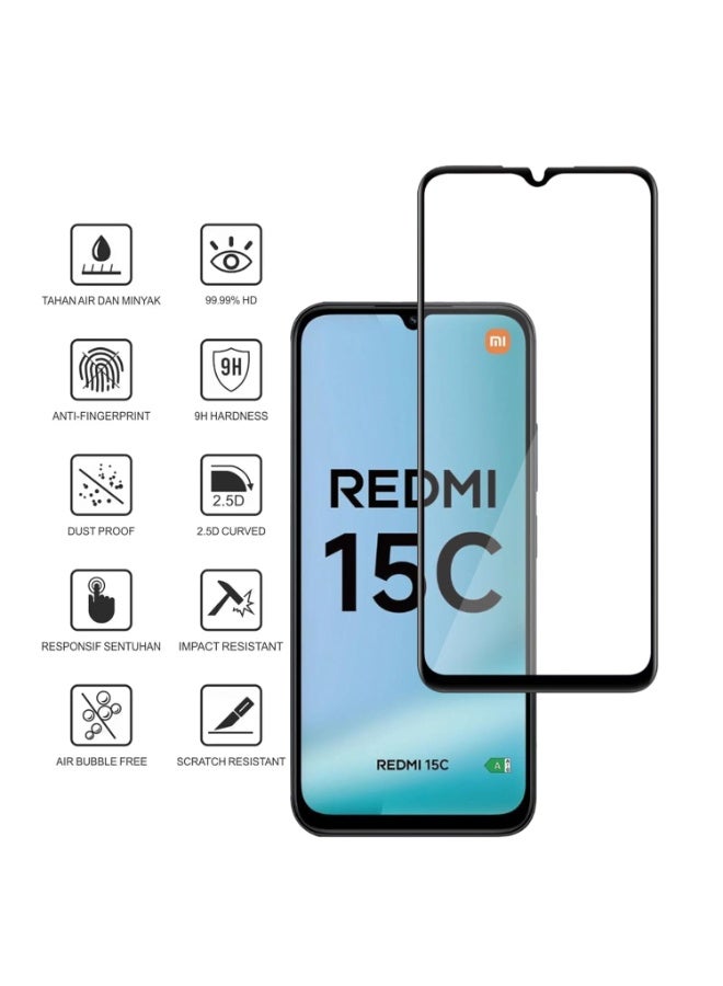 Screen Protector for Xiaomi Redmi 15C / Poco C85 Tempered Glass Screen Protector Full Screen Coverage HD Clarity Anti Shatter Scratch Proof Glass For Xiaomi Redmi 15C - Image 2