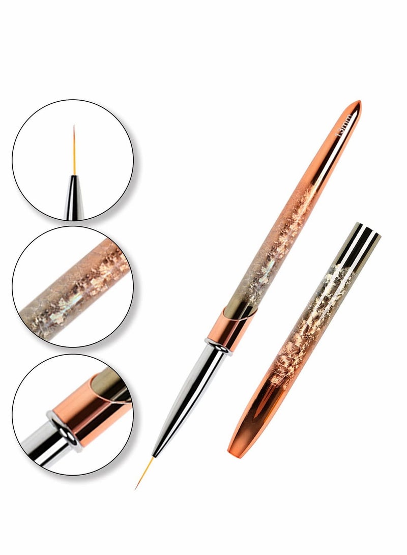 Y&D Nail Art Liner Brushes, UV Gel Painting Design Brush Unique Texture Metal Handle Drawing Pens Detail 3D 7mm 10mm 13mm (3pcs) - Image 2