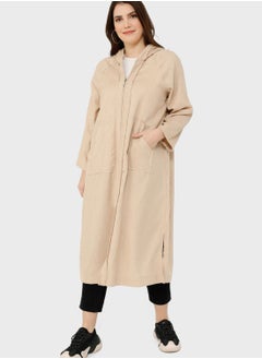 Pocket Detail Longline Coat