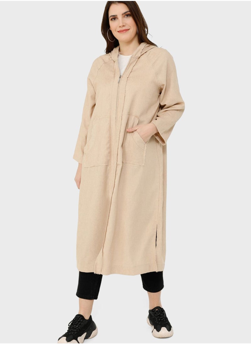 Alia by modanisa - Pocket Detail Longline Coat - Image 1