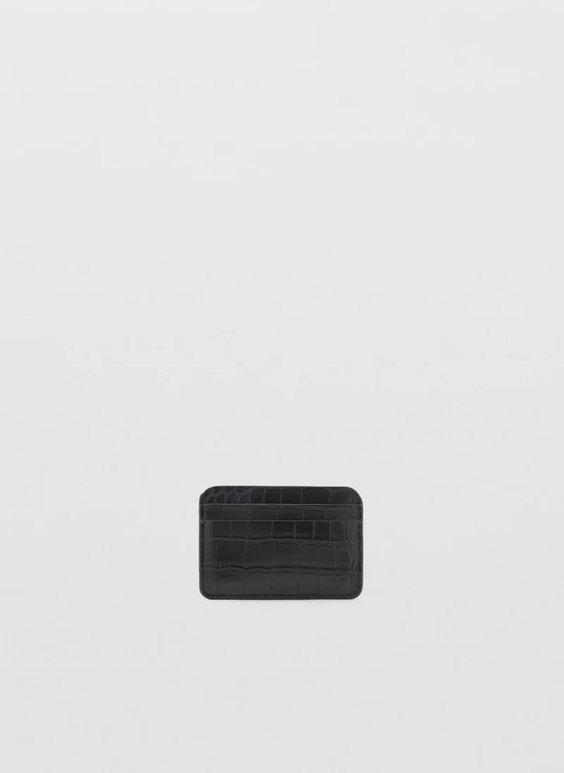 MANGO Croc-Effect Cardholder
