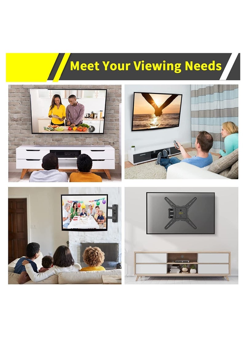ELTRAZONE Tilt & Swivel TV Wall Mount - Heavy Duty Steel Bracket for 32-55" LED, LCD, Flat & Curved TVs, 70 lbs Capacity, VESA 400x400, RM-400  - Image 4