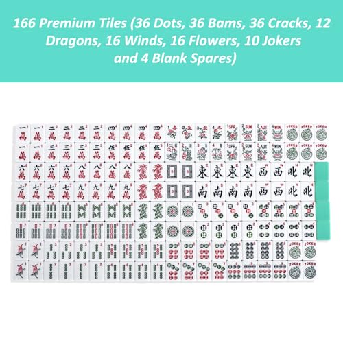 GUSTARIA American Mahjong Tiles (1.2”,Tiles Only), 166 American Mahjong Tiles with Light Green Color - Image 3