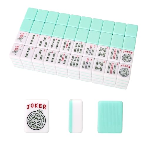 GUSTARIA American Mahjong Tiles (1.2”,Tiles Only), 166 American Mahjong Tiles with Light Green Color - Image 1