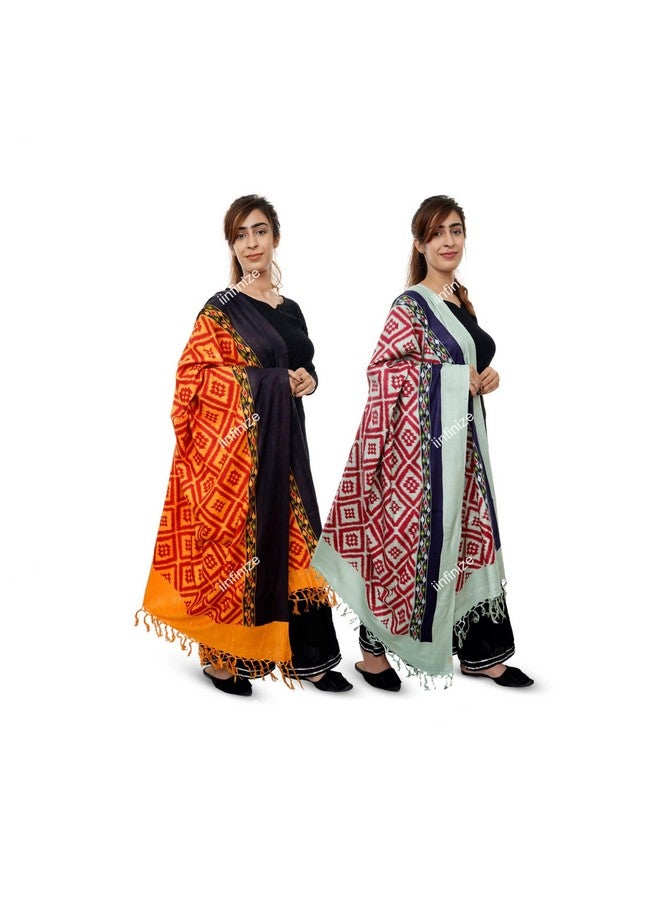 iinfinize iinfinize Traditional Printed Stole 84x48 Inch Premium Printed long Stole Scarf 2 Pcs Summer Winter Women Girls Showel - Image 1