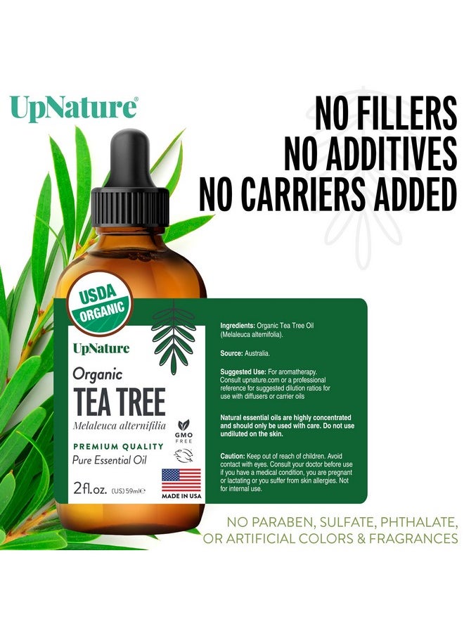 upnature - UpNature Organic Tea Tree Oil - 100% Pure Tea Tree Essential Oil for Skin, Toenail & Hair, 2oz - Image 1