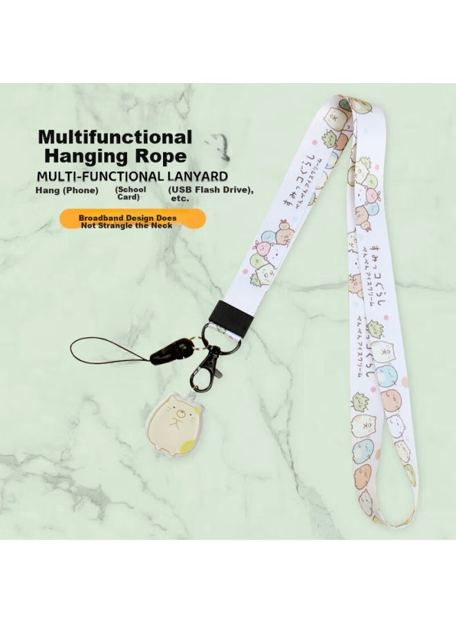 Sehan Korean Style Cute Cartoon Neck Strap For Phone, Keychain, Usb, Id Card - Wide Strap For Apple, Huawei - Portable Anti-lost Durable Neck Lanyard - Image 1