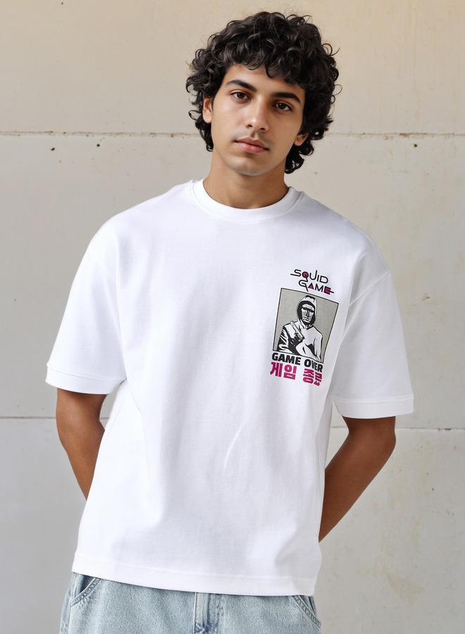 SP Characters Men Relaxed Fit Crew Neck Short Sleeves Squid Game Print T-shirt - Image 1