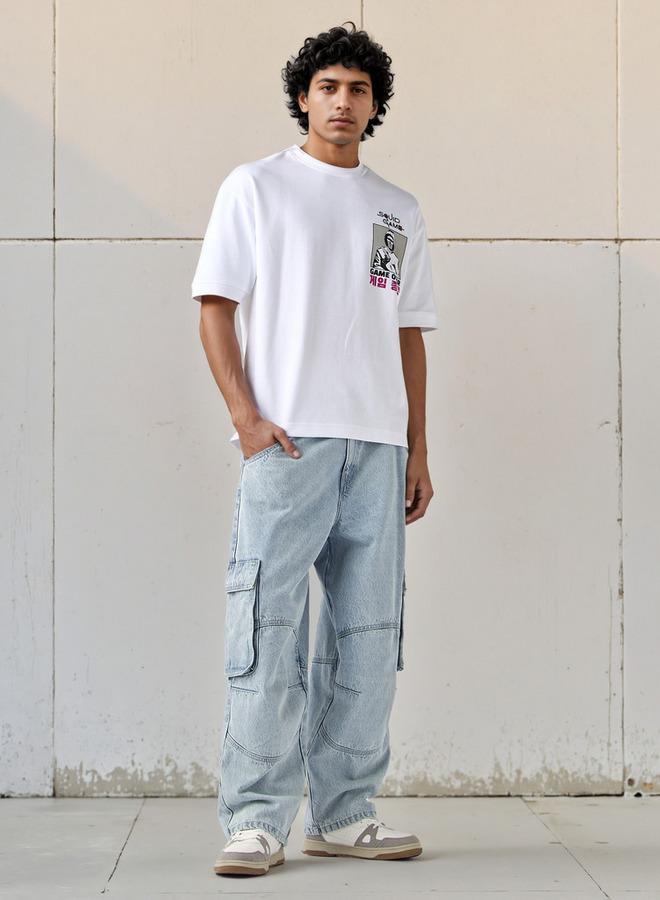 SP Characters Men Relaxed Fit Crew Neck Short Sleeves Squid Game Print T-shirt - Image 2