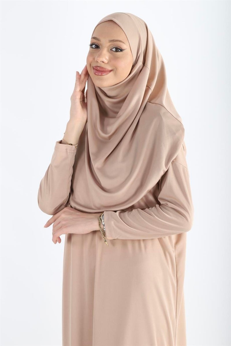 Plistre 2133_One Piece Non-Slip Headscarf Prayer Hijab Dress  - Image 2