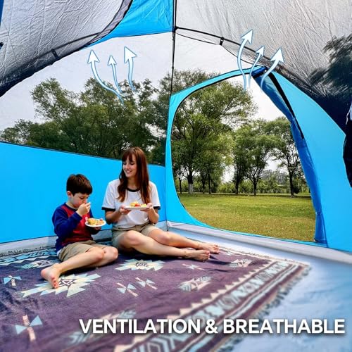 JELUCAMP 4 Person Dome Tents for Camping, Lightweight Portable Family Dome Tent, Easy Setup Waterproof Camping Tent for 3 Season, 4 Person Outdoor Tent, Blue - Image 4