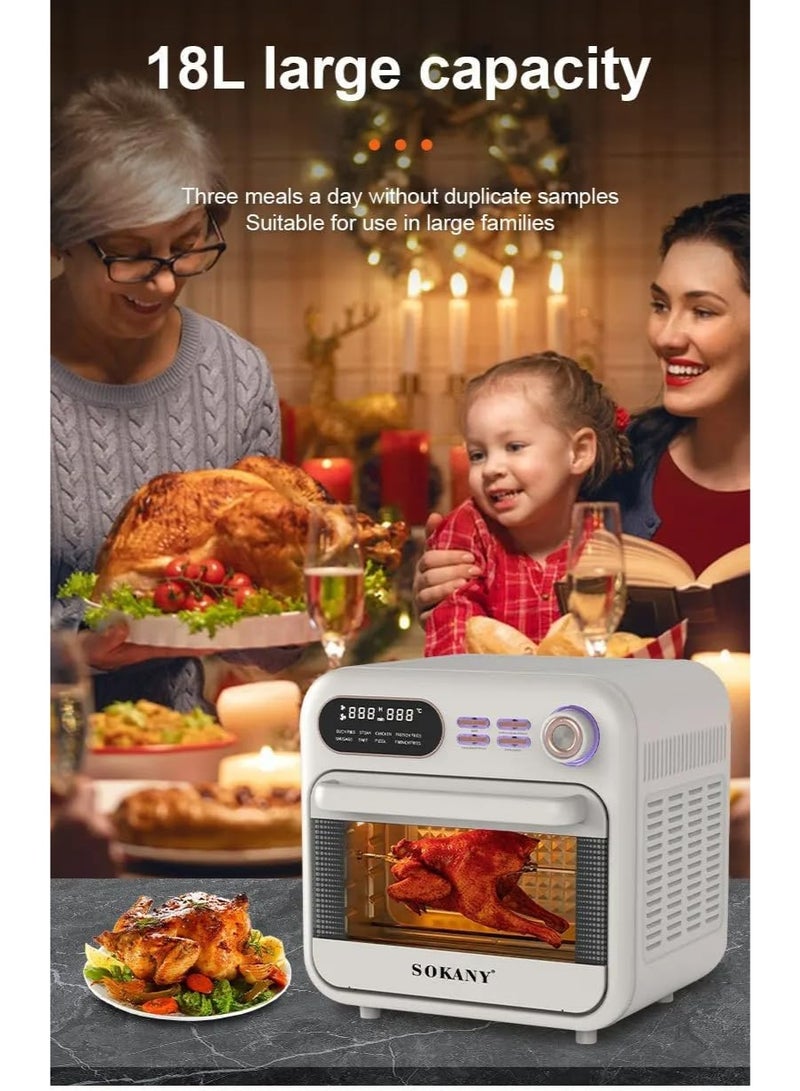 سوكاني مقلاة ديجيتال + فرن سعة 18 لتر وقدرة 1800 وات من سوكاني تمتع بالتنوع والراحة - موديل SK-10003 - Image 4