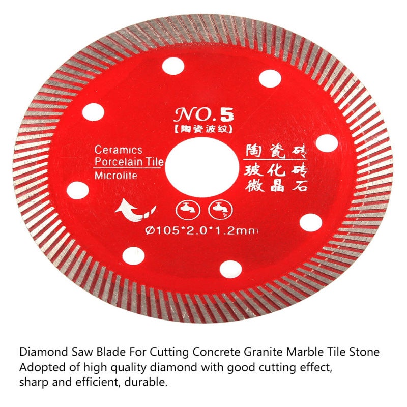 Red Diamond Saw Blade: 100% New High-quality Diamond - Sharp Efficient Durable Concrete Cutting Blade for Marble Granite Quartz Artificial Stone Cutting - Image 2