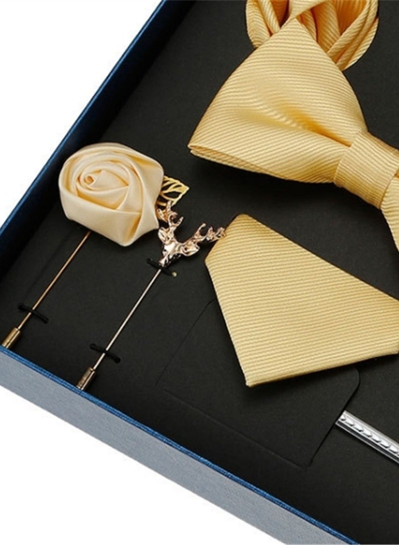 8 Pcs Men's tie pocket square cufflinks bow tie brooch set men's gift box set  - Image 2