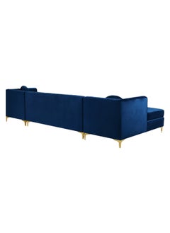 A to Z Furniture Zahra Fabric 3-Piece Sofa Set in Navy Blue Color U Shaped Sofa  - Image 3