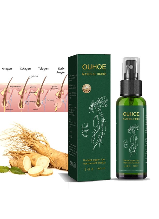 OUHOE - Ginseng Essence Moisturizing Hair Mist, Rapid Growth Hair Treatment 7 Day Hair Growth Serum Essence Oil Regrow, for Women & Men 100ML - Image 1