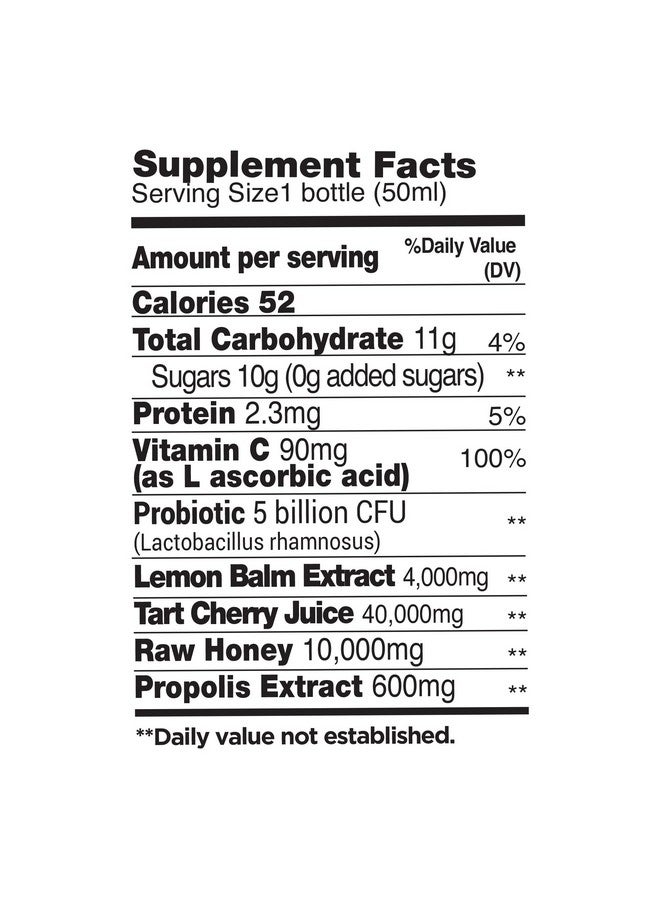 BEE & YOU Bee and You Kids Propolis Immune Night Time Shot - Probiotic, Lemon Balm, Tart Cherry, Sleep Support, Immune Support, Gut Health 1.69 Fl. oz, 12 Pack - Image 4