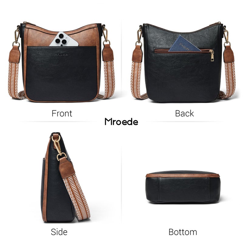 Mroede Crossbody Bags for Women Crossbody Purse for Women Vegan Leather Hobo Purses Shoulder Handbags with Detachable Strap for Daily Travel Work - Image 4