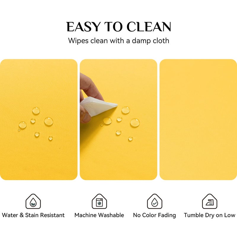 Softalker Rectangle Tablecloth  Waterproof & Stain Resistant Table Cloths Wrinkle Free 210GSM Fabric Washable Polyester Table Cover for Spring/Party/Outdoor - 60 x 120 inch Yellow - Image 4