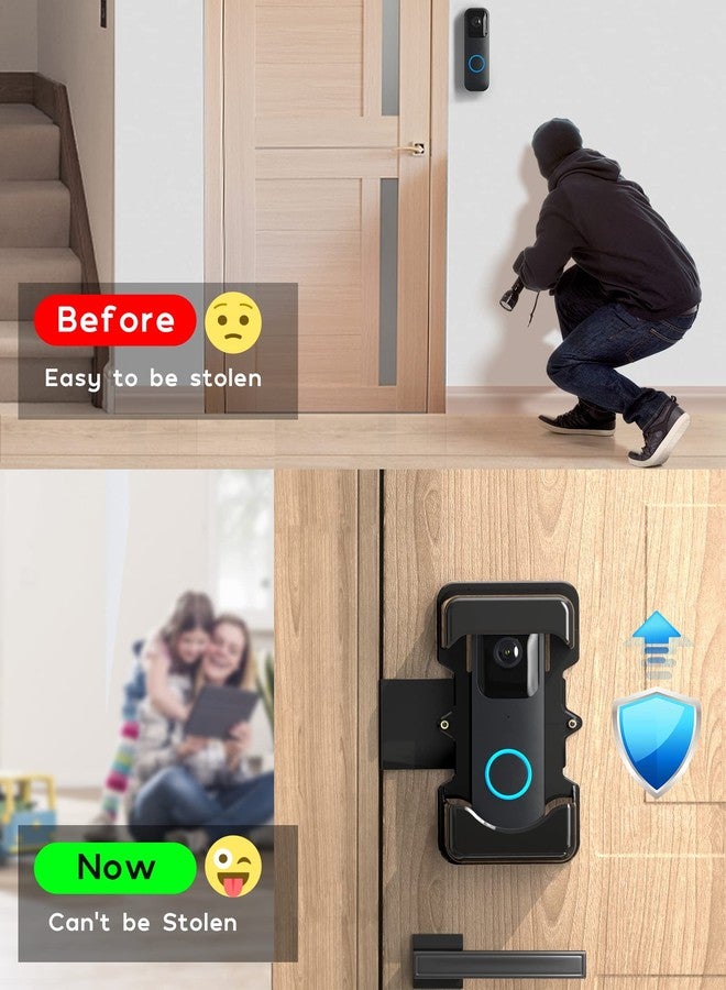 حامل جرس الباب المضاد للسرقة من COOLWUFAN، ارتفاع قابل للتعديل (من 3.7 بوصة إلى 5.1 بوصة)، متوافق مع معظم أنواع أجراس الأبواب المزودة بكاميرا فيديو، سهل التركيب بدون حفر - Image 3