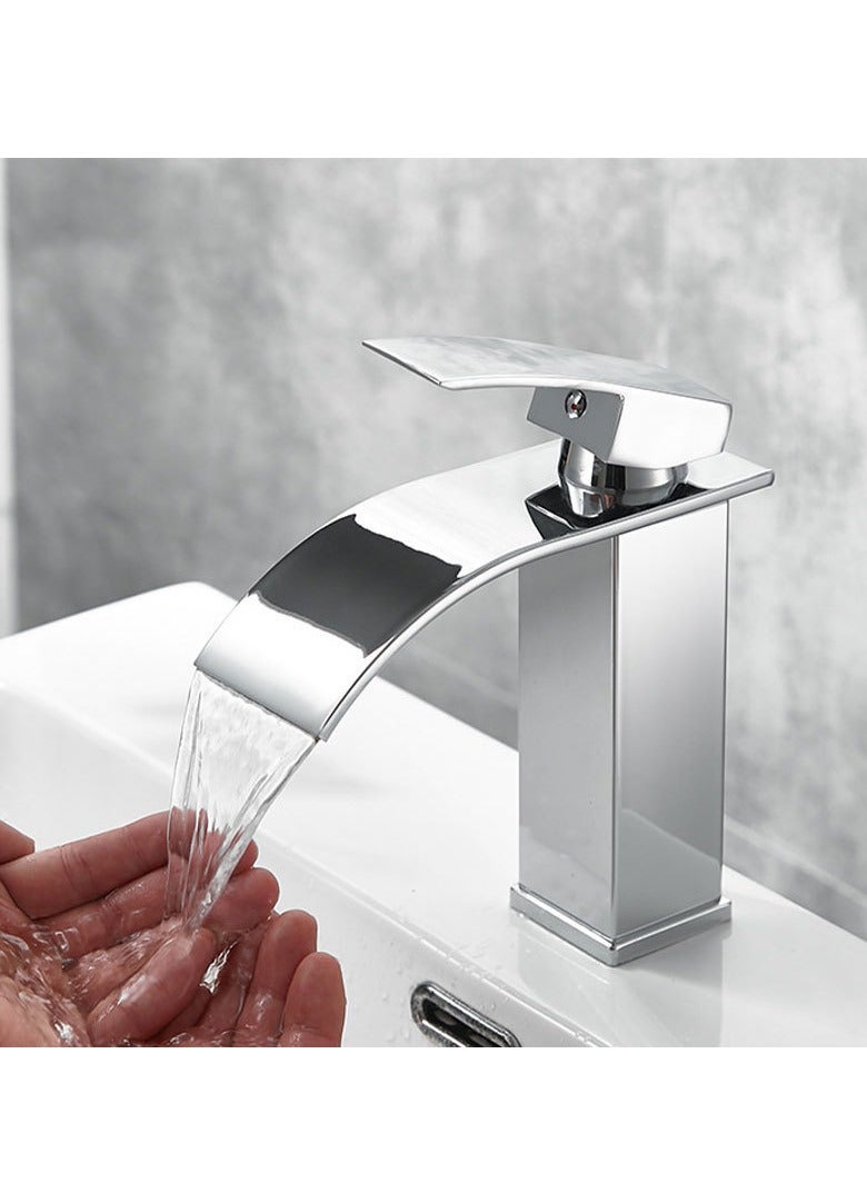 MIXDE Wash Basin Mixer Faucet,Bathroom Basin Faucet,Water Mixer Kitchen Hot and Cold Water, Single Tap for Sink, Bathroom Sink Faucets with Included Hoses - Image 3