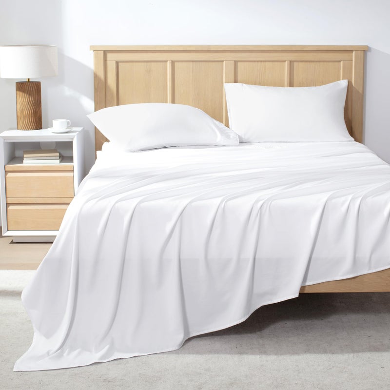 Andency White Sheets King مجموعة 4 قطع صفائح ناعمة لملك سرير كينج ميكروفيال كينج ورقة جيب عميق يصل إلى 16 "" فندق فاخرة من أوراق الفراش والتبريد - Image 2