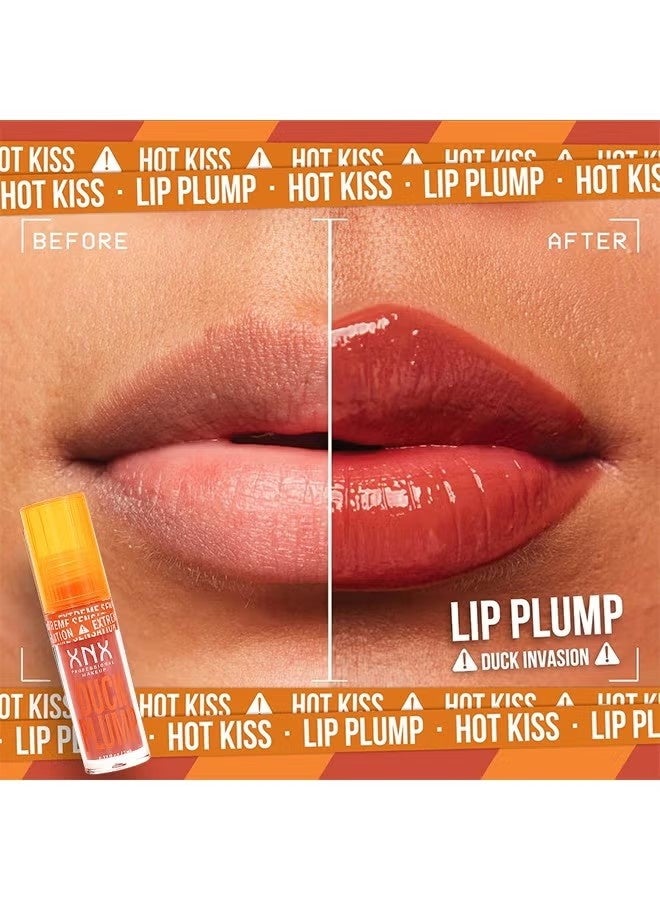 أكس أن أكس Duck Plump Lip Plumping Lacquer, زيت الشفاه الدهنية الشفاه الزجاج, جليتر شين بريمير الشفاه واضحة سقوط الشفاه لمعان, الصبغة العالية لا لمعان الشفاه اللصق, الشفاه Plumper لمعان جعل الشفاه اكمل - Image 2