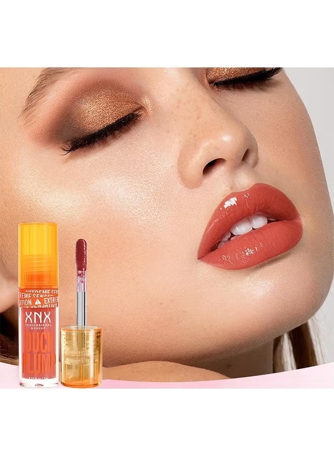 أكس أن أكس Duck Plump Lip Plumping Lacquer, زيت الشفاه الدهنية الشفاه الزجاج, جليتر شين بريمير الشفاه واضحة سقوط الشفاه لمعان, الصبغة العالية لا لمعان الشفاه اللصق, الشفاه Plumper لمعان جعل الشفاه اكمل - Image 4