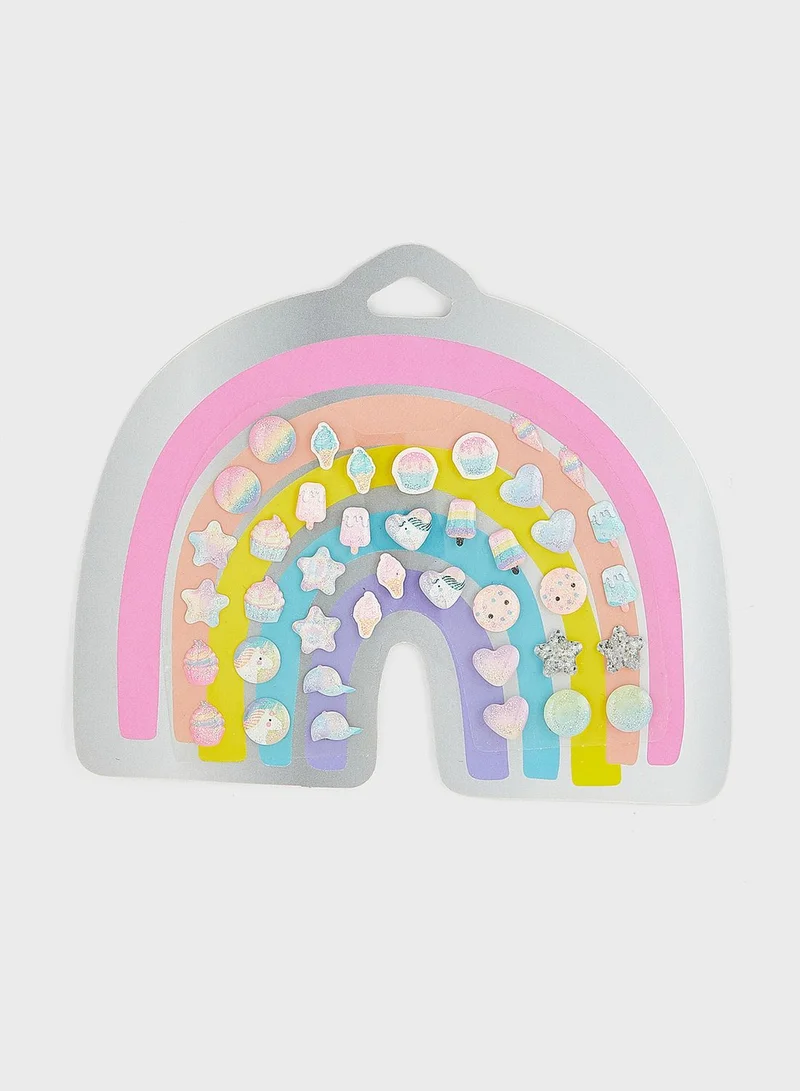 Claires Kids 20 Pack Rainbow Earring