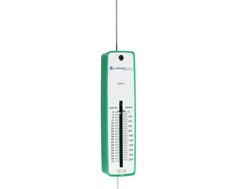 Jonard Tools GPP-72 Polystyrene Push Pull Precision Force Gauge, 0-72oz, 0-2025 Graduation, +/- 1 Accuracy - Image 2