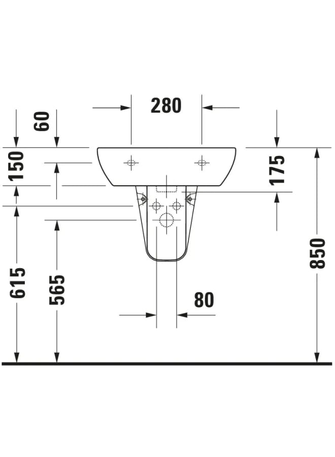 ديورافيت دى كود حوض بالفايظ ، بفتحة للخلاط 550*430  مللى ، سيراميك أبيض - Image 1