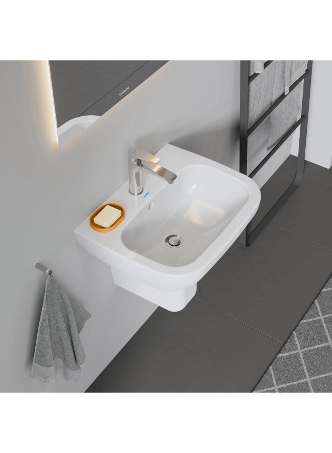 ديورافيت دى كود حوض بالفايظ ، بفتحة للخلاط 550*430  مللى ، سيراميك أبيض - Image 3