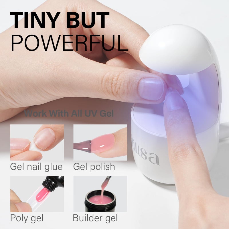 AILLSA Almond Nail Kit with U V Lamp 240pcs Short Gel Nail Tips and Glue Gel Kit with 2 in 1 Nail Glue Base Top Coat and Nail Dehydrator for Beginners DIY Home Salon - Image 2