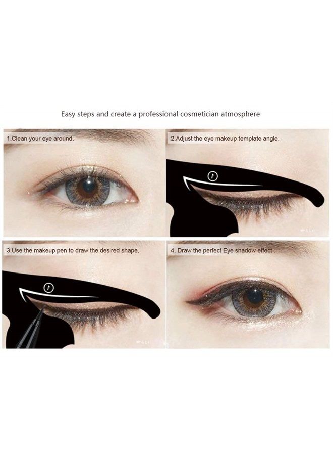Garden Of Arts Cat Line Eyeliner Stencil, Smoky Eyeshadow Applicators Template Plate, Professional Multifunction Black Cat Shape Eye liner & Eye Shadow Guide Template (PVC Material) (1)