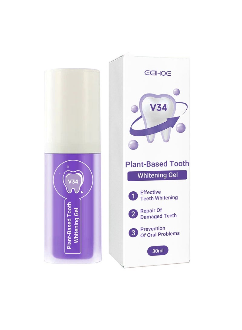 EELHOE Purple Corrector-Toothpaste for Teeth Whitening, Yellow Teeth Cleaning, Colour Corrector and Effective Stains Removal, Oral Hygiene Care and Health - Image 1