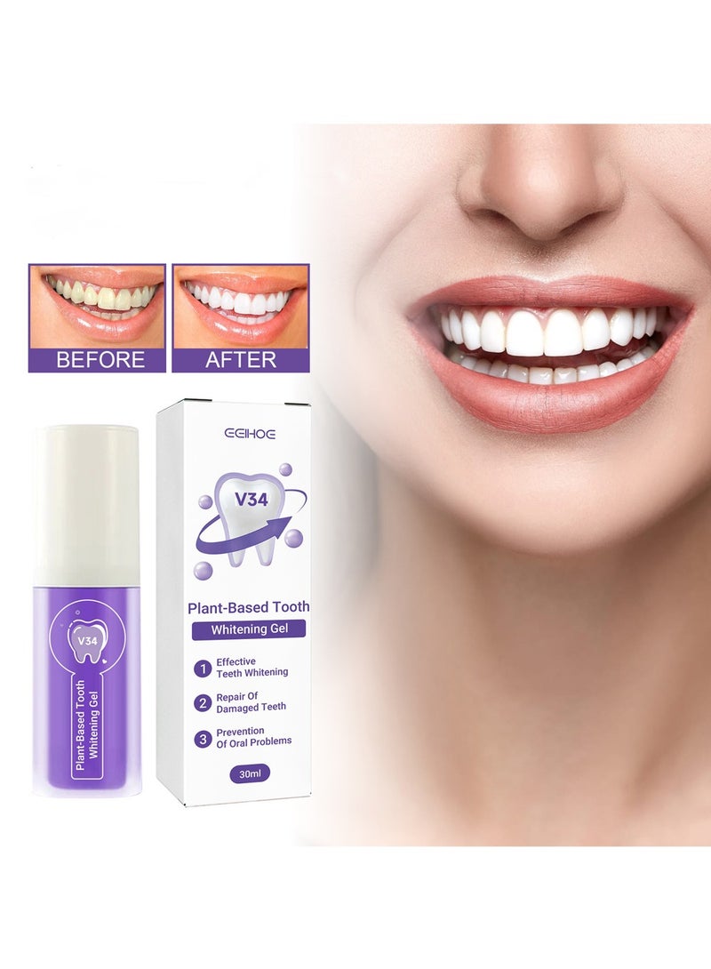 EELHOE Purple Corrector-Toothpaste for Teeth Whitening, Yellow Teeth Cleaning, Colour Corrector and Effective Stains Removal, Oral Hygiene Care and Health - Image 2