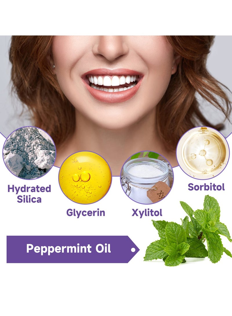 EELHOE Purple Corrector-Toothpaste for Teeth Whitening, Yellow Teeth Cleaning, Colour Corrector and Effective Stains Removal, Oral Hygiene Care and Health - Image 3