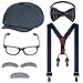 mifengda Kids Old Man Costume 100 Day of School Grandpa Costume for Boys 1920s Old Man Outfit Halloween Old Man Costume Dress Up Set Including Hat Bow Tie Beard Eyebrow Suspenders Glasses for Kids Boy - Image 2