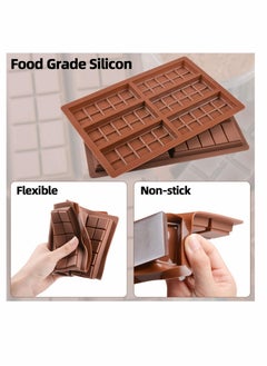 KASTWAVE Silicone Chocolate Bar Sweet Moulds Hot Chocolate Moulds Rectangle Baking Silicon Bakeware Moulds Shape Wax Flexible Moulds, Pack of 2  - Image 3