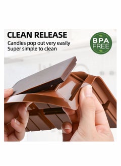 KASTWAVE Silicone Chocolate Bar Sweet Moulds Hot Chocolate Moulds Rectangle Baking Silicon Bakeware Moulds Shape Wax Flexible Moulds, Pack of 2  - Image 4